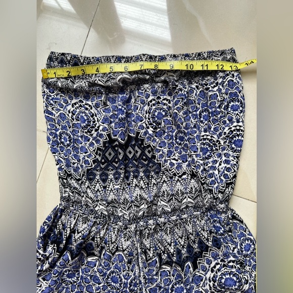 ANGIE Elephant Printed Strapless Romper Medium lightweight summer jumpsuit - Picture 5 of 16
